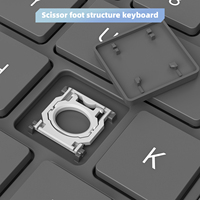 Keyboard Bluetooth dengan AI Copilot Key 78 Tombol Qwerty Keyboard Ultra Tipis Nirkabel Senyap untuk Laptop Tablet Mini Keyboard