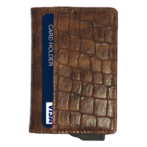 Tarjetero CardHoda con Bloqueo RFID, Cierre Plegable, Cartera Corta Unisex Marrón, Diseño Minimalista - Product Image 4