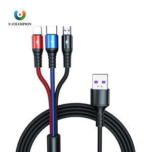สายชาร์จเร็วไนลอนถักแบบ3-in-1ปรับแต่งได้สำหรับ Samsung สายชาร์จข้อมูลสำหรับ iPhone - Product Image 1