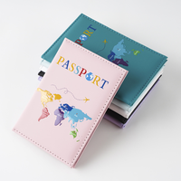 Porta Pasaportes de Viaje de Cuero PU con Diseño de Mapa e Impresión UV con Logotipo Personalizado