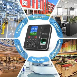 Kinh Doanh Nhỏ Sinh Trắc Học Đồng Hồ Thời Gian Cho Nhân Viên 5 Thẻ RFID Ổ Đĩa <span class=keywords><strong>USB</strong></span> Tự Động Đấm Trong/out Không Có Hàng Tháng Phí Pin Đấm - Product Image 6