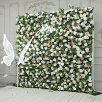 Mur de fleurs artificielles en soie fait main sur mesure, thème Forêt Verte, pour mariage, fête, décoration intérieure et événements photographiques