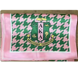 <span class=keywords><strong>Sciarpa</strong></span> da Donna in <span class=keywords><strong>Cashmere</strong></span>, <span class=keywords><strong>Seta</strong></span> <span class=keywords><strong>e</strong></span> Raso con Motivo Pied-de-Poule Rosa <span class=keywords><strong>e</strong></span> Verde, Stemma Alpha Kappa Alpha, Zeta Delta Chi, Eta Phi, per Confraternite Greche - Product Image 6