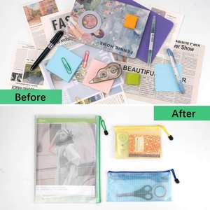 Custom Plastic <b>Document</b> <b>Holder</b> Pouch Nylon Mesh File Bag Transparent Test Pouch With Zipper Pouch Bag <b>Document</b> Office Supplies - Product Image 5