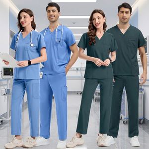 Tenue d'hôpital prête à porter haut de gamme pour femme, col en V, en spandex, avec logo personnalisé, pour le sport et l'entraînement - Product Image 1