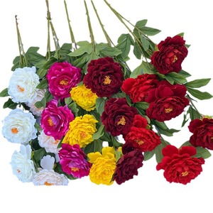 Fleurs artificielles en velours de soie, pivoines, 30cm-100cm, décorations réalistes pour mariage, maison, hôtel, restaurant, vase - Product Image 1