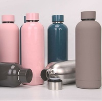 Botol air logo kustom termos terisolasi vakum baja tahan karat 500ml dengan tutup