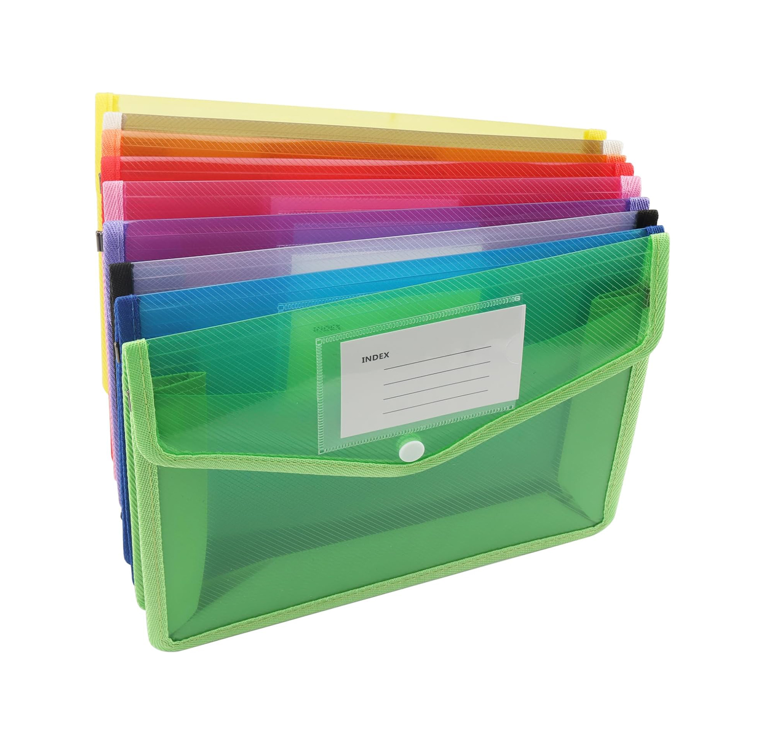 Buy File Folder Pockets File Jacket Plastic Envelope Flat Document Letter Organizer With Snap Button Closure A4 Letter Size (Pack Of 5) - Black Online