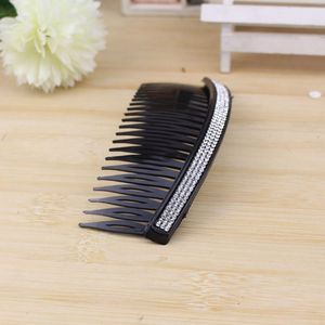 Rhinestone Hair Combs <b>Plastic</b> Resin Black With Colorful <b>Strips</b> For Women Headdress Accessory - Product Image 5