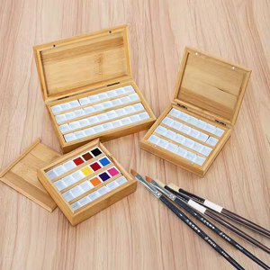 <span class=keywords><strong>Palette</strong></span> de peinture aquarelle en bois de bambou vide, 36 cellules, <span class=keywords><strong>palette</strong></span> portable, boîte de rangement de couleurs pour peintures aquarelle solides - Product Image 3