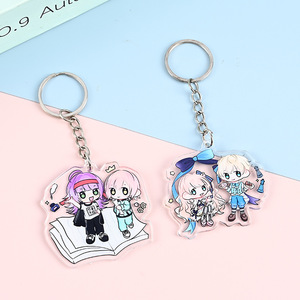 Fashionable Lightweight Versatile Custom Printed MOQ 1PC Most Cute Cartoon Acrylic Plastic Key Chains for Promotional Gifts