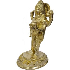 PARIJAT ARTISANAT En Laiton Doré Dieu Dhanvantari Statue Avatar Seigneur Vishnu Ayurveda Debout Idole Murti PoojaShowpiece Sculpture - Product Image 5