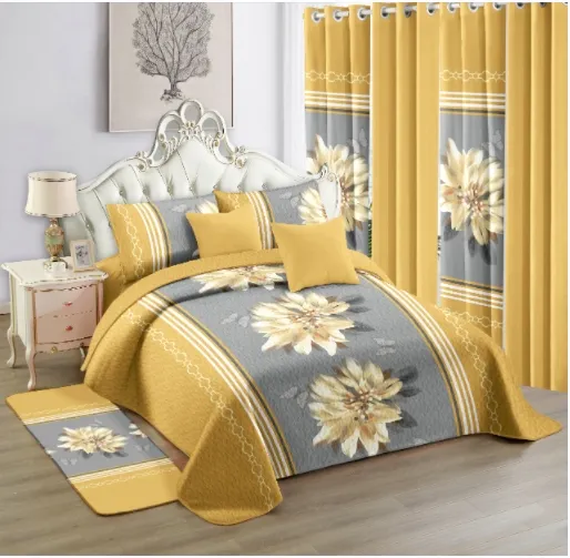Lüks kral 12 adet yatak örtüsü seti perde ile baskılı yatak seti yorgan patchwork yatak örtüsü yatak seti battaniyeler