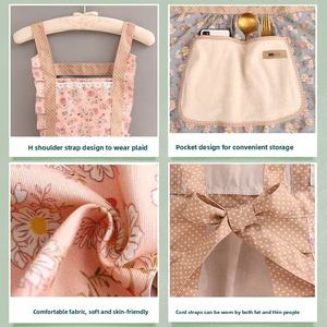 Delantal de fábrica con logotipo personalizado, cocina a <span class=keywords><strong>la</strong></span> moda y bonita, kit de delantal de panadería para niñas y mujeres con bolsillo - Product Image 3