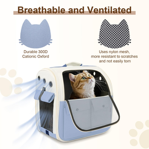 Transportín Multifuncional para Mascotas con Ruedas, Mochila Desmontable para Mascotas, Bolsa de Viaje Transpirable y Portátil para Gatos, para Exteriores - Product Image 4