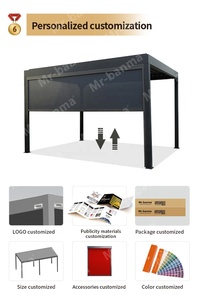 Pergola de jardin étanche, profil gazébo, toit à persiennes, en aluminium motorisé, <span class=keywords><strong>prix</strong></span> - Product Image 5