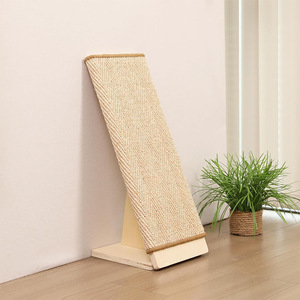 Tiragraffi per <span class=keywords><strong>Gatti</strong></span> a L Personalizzato da Parete in Sisal, Stile Moderno, con Rampa e Struttura in Legno, Protezione per Divano - Product Image 2