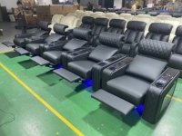 Luxus Einzels itz elektrische Kopfstütze Liege Heimkino Sofa Diamant Theater Möbel Echt leder Stuhl Wohnzimmer Sofa