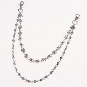 Double Layer Spider <b>Cross</b> <b>Chain</b> Pants <b>Chain</b> Tibetan Silver Waist <b>Chain</b> Hip Hop Casual Denim Accessory - Product Image 4