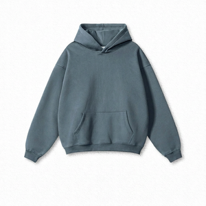Men's Oversized Hooded Fleece Sweatshirt Solid Color Casual Pullover with Front Pocket Regular Fit Autumn Wear - Product Image 1