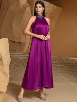 Ensemble deux pièces col montant pour femmes musulmanes, grande taille, robe longue coupe trapèze, manches chauve-souris, style décontracté et modeste, vente en gros Moyen-Orient Europe