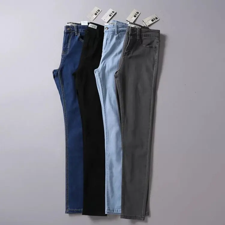 Vaqueros ceñidos de segunda mano para mujer, Jeans de cintura alta, elásticos, ajustados