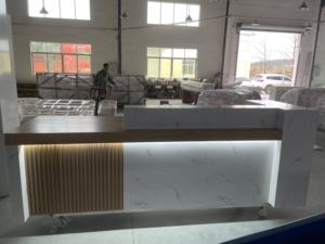 Mostrador de Recepción de Madera de Nuevo Diseño para Salón de Belleza, Mostrador de Caja para Recepción, Mostrador de Spa Personalizado, Mostrador de Recepción para <span class=keywords><strong>Gimnasio</strong></span> - Product Image 5