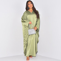 Nouvelle robe musulmane en gros pour femmes, couleur unie, mode, ample, col en V, manches longues