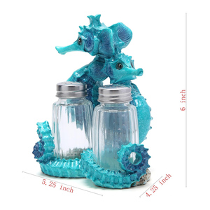 Figura Decorativa Personalizada de Caballito de Mar con Salero y Pimentero, Decoración Tropical para Bar, Cocina, Restaurante, Mesa - Product Image 2