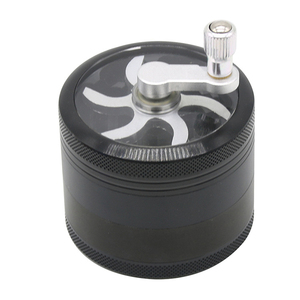 Wholesale 2.5 Inch High Class Aluminum Alloy <b>Herb</b> Spice <b>Grinder</b> With Crank Handle - Product Image 4