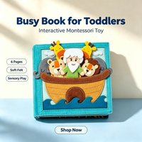 Livre sensoriel Montessori en feutre doux pour tout-petits, avec histoires bibliques, détachable et interactif, personnalisable OEM