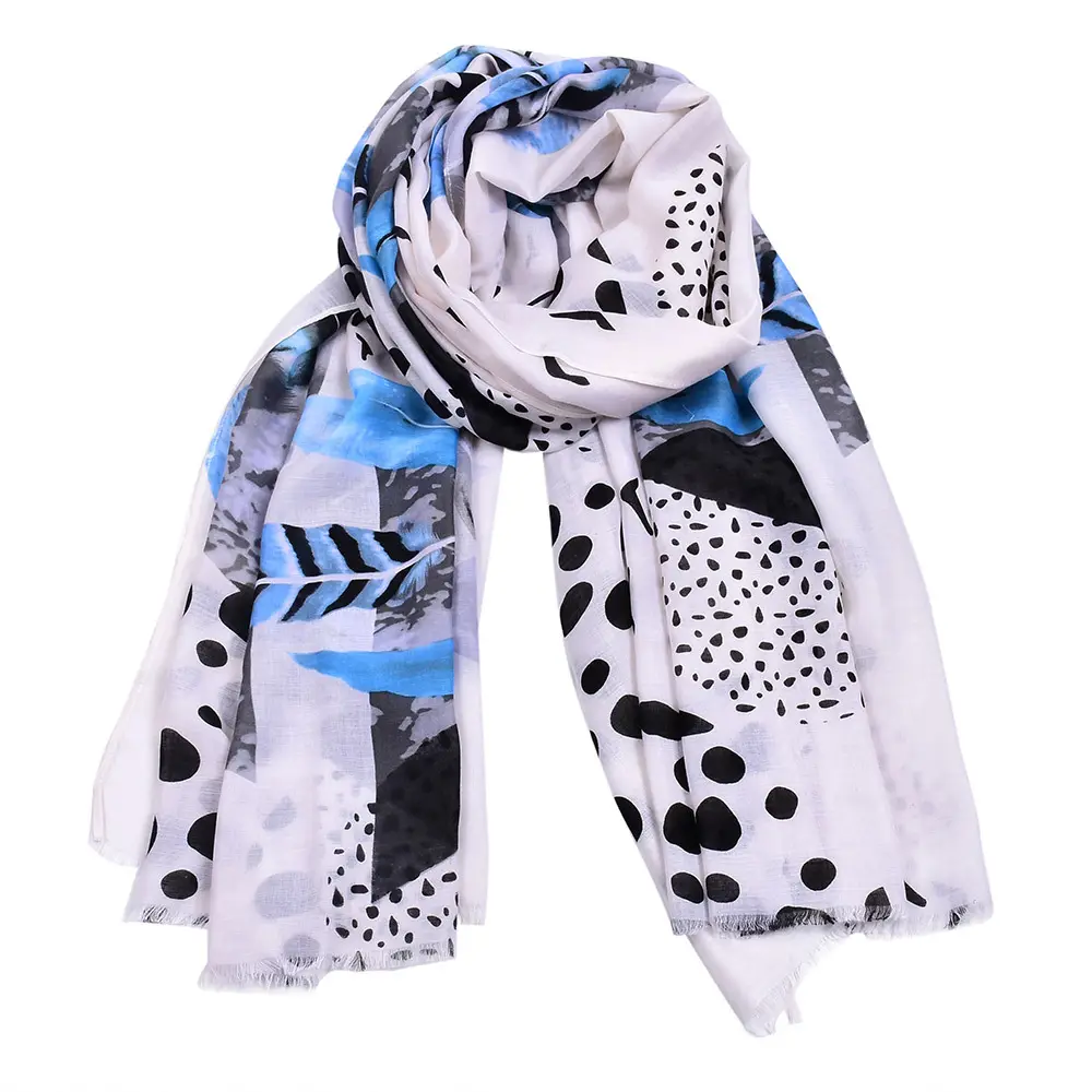 High quality customized color personalized sunscreen scarf satin polka dot printing silk scarf shawl