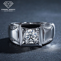 Cincin Pasangan Mewah Pria dan Wanita, Kustom 9K 10K 14K 18K 24K Berlapis Emas Putih Kuning Mawar Merah Mossianite Berlian Alami Pernikahan