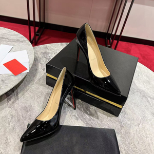 Zapatos de Tacón Alto de Diseño Europeo, Elegantes Zapatos de Mujer con Suela Roja en Negro para Novia, Zapatos de Vestir para Fiesta - Product Image 2