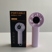 Nouveau ventilateur portable 2026, 5000 mAh rechargeable, 100 vitesses, affichage numérique, avec crochet pour voyage et extérieur, mini ventilateur USB