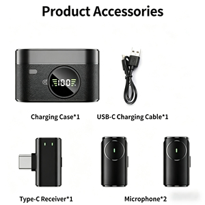 Minimum <b>wireless</b> lavalier AI noise cancelling <b>microphone</b> for professional outdoor live streaming use - Product Image 1