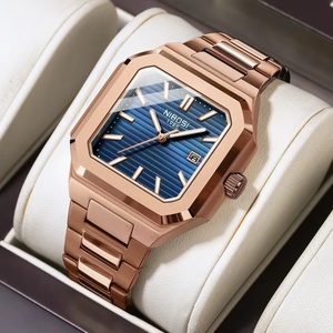 For 2689 Luxury Fashion Square Stainless Steel Quartz <b>Watch</b> 3BAR Water Resistant Luminous Hands 40-44mm Dial Push Button - Product Image 1