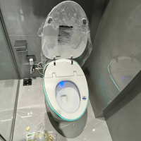 Nouvelle toilette intelligente avec bidet intégré, télécommande, évacuation en S, siège chauffant, double chasse d'eau, montage facile pour immeubles multi-familiaux