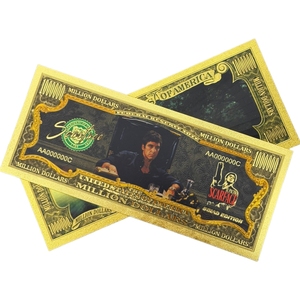 Billet de banque <span class=keywords><strong>Scar</strong></span> <span class=keywords><strong>Face</strong></span> d'Amérique 2026 plaqué or noir 24 carats pour cadeaux - Product Image 2