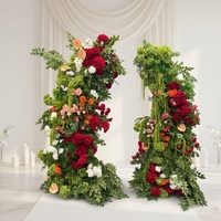 Arche de fleurs artificielles en soie rose élégante et luxueuse en gros pour la décoration de mariage