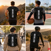Sac à dos de course léger personnalisé pour l'extérieur, avec compartiments élastiques en Z et sangles de rangement à la taille, idéal pour la course sur sentier et le cyclisme – Fabrication OEM/ODM