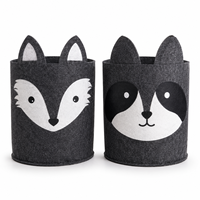 Panier de rangement en feutre pour enfants avec motif de tigre mignon, idéal pour la chambre d'enfant, la chambre à coucher et la salle de jeux