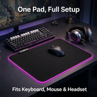 Grand tapis de bureau gaming RGB, tapis de souris gaming LED étendu, base en caoutchouc antidérapante, logo personnalisé OEM disponible