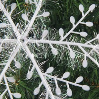 Décoration de Noël en plastique blanc effet neige 11/15/23CM, motif dessiné au trait, pour arbre de Noël, fenêtre, mur, escalier, table