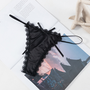 Women's Sexy Low-Rise G-<b>String</b> Thongs Underwear Lace Bow Available Large 3XL Sexy <b>Bikini</b> Stretch Briefs - Product Image 2