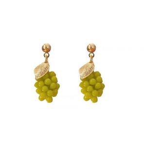 Pendientes de Uva con Cuentas Doradas para Mujer, Modernos para Fiesta, Chapados en Oro de 14K, Acero Inoxidable de Alta Calidad, Diseño Minimalista de Bosque - Product Image 1