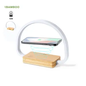 <b>Bamboo</b> Wireless Charger <b>Lamp</b> eco-friendly gadgets - Product Image 1