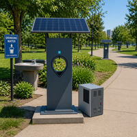 Fontaine à eau solaire froide avec panneau photovoltaïque pour espaces publics, parcs et installations communautaires