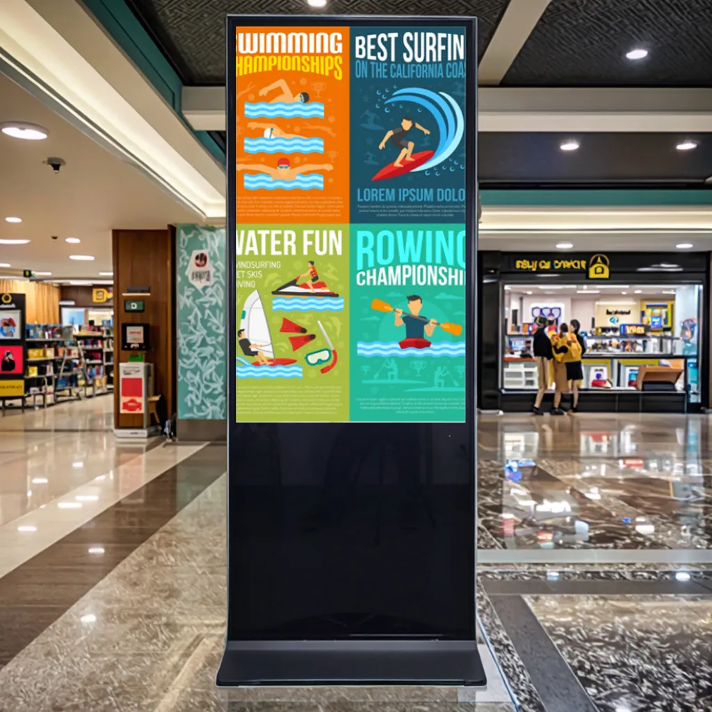 Cheap HD 65Inch Infrared Touch Screen Advertising Kiosk Display Panel Screen Sign Advertising Players Lcd Screen for Subway