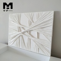 Peinture murale en toile de plâtre texturée 3D faite à la main, motif nœud blanc abstrait, décoration murale minimaliste en relief pour la maison